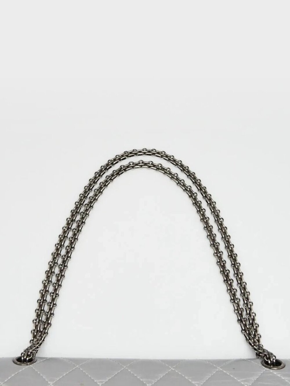Chanel Silver 2.55 Reissue Quilted Calfskin Leather 227 Jumbo Flap Bag - Picture 9 of 11